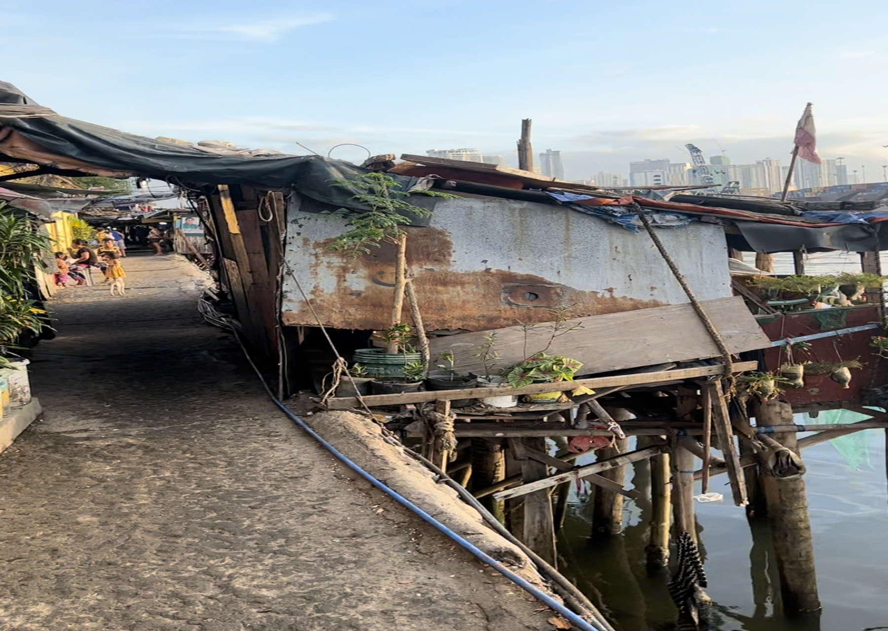 Walking around the slum