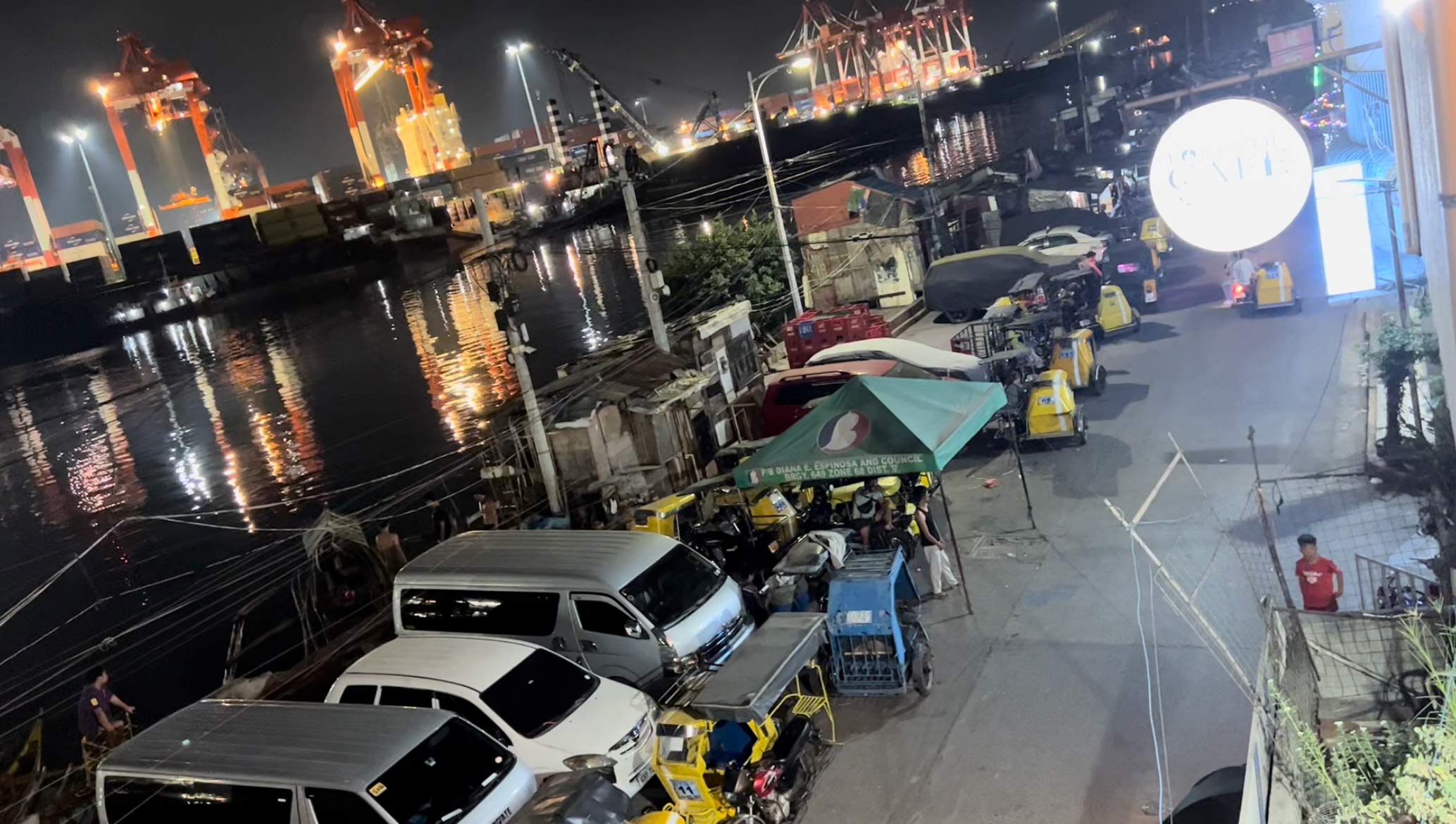 Port area at midnight