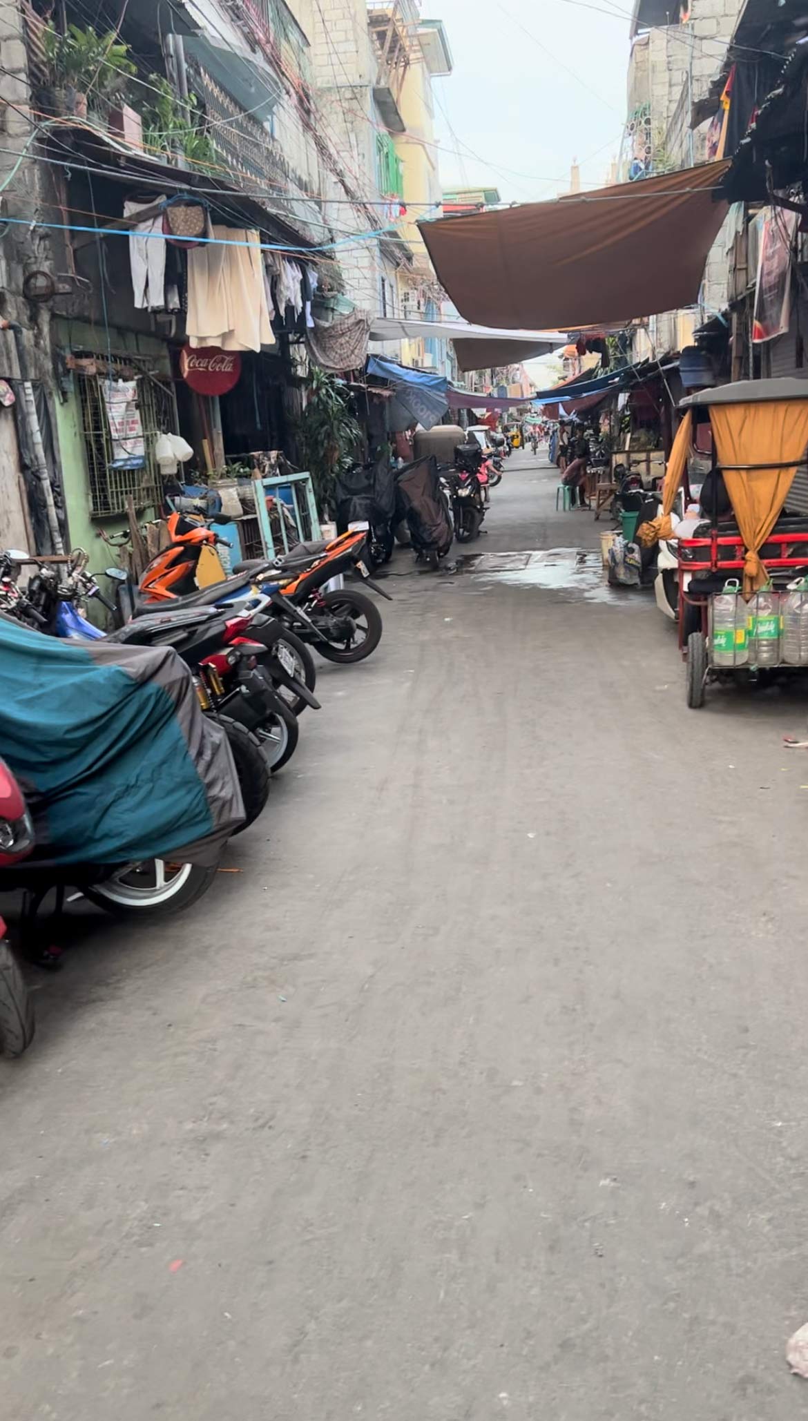 There are many motorcycles on the street